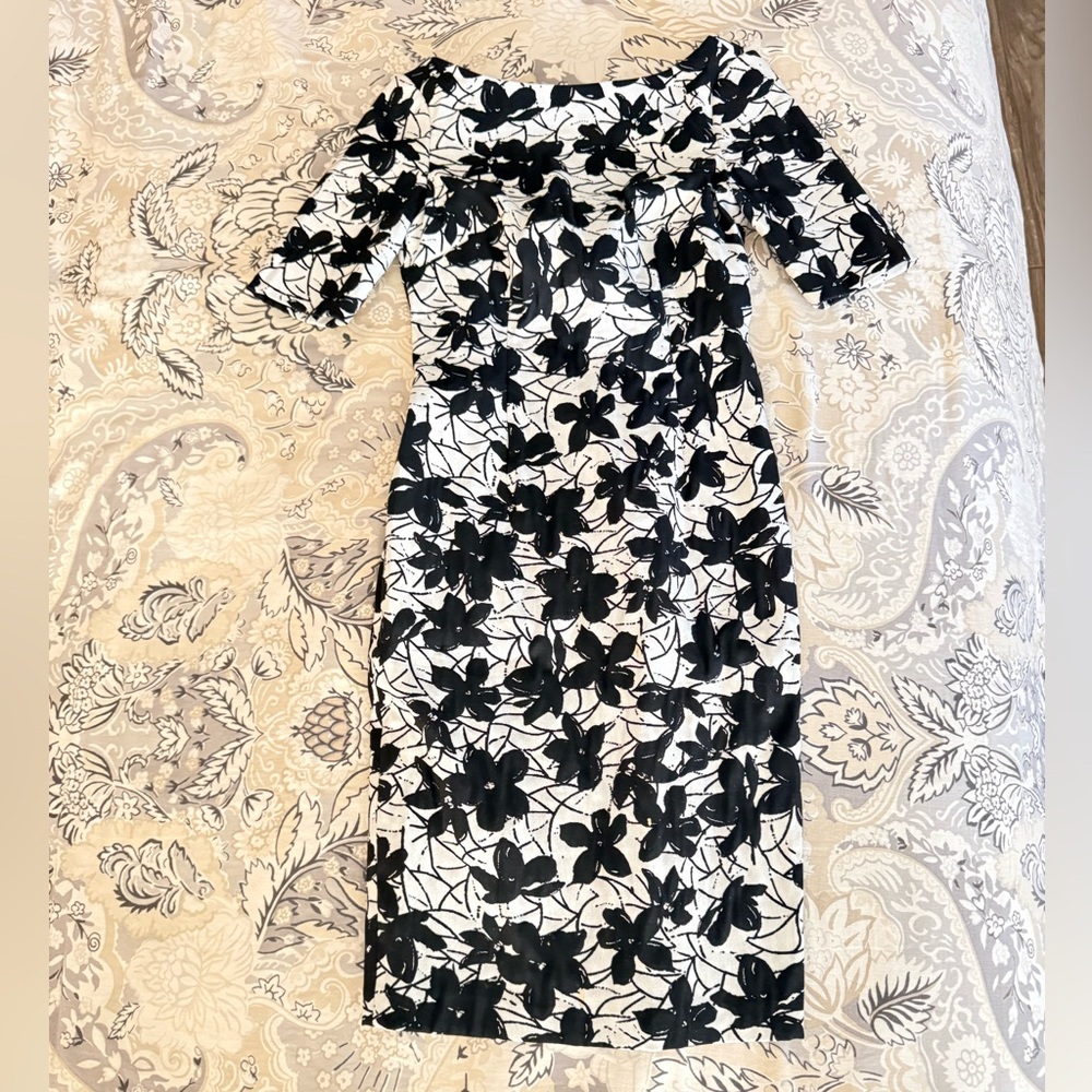 Calvin Klein Black and White Floral Dress